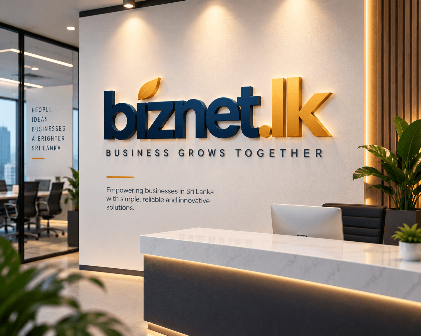 BizNet.lk team collaborating in the office